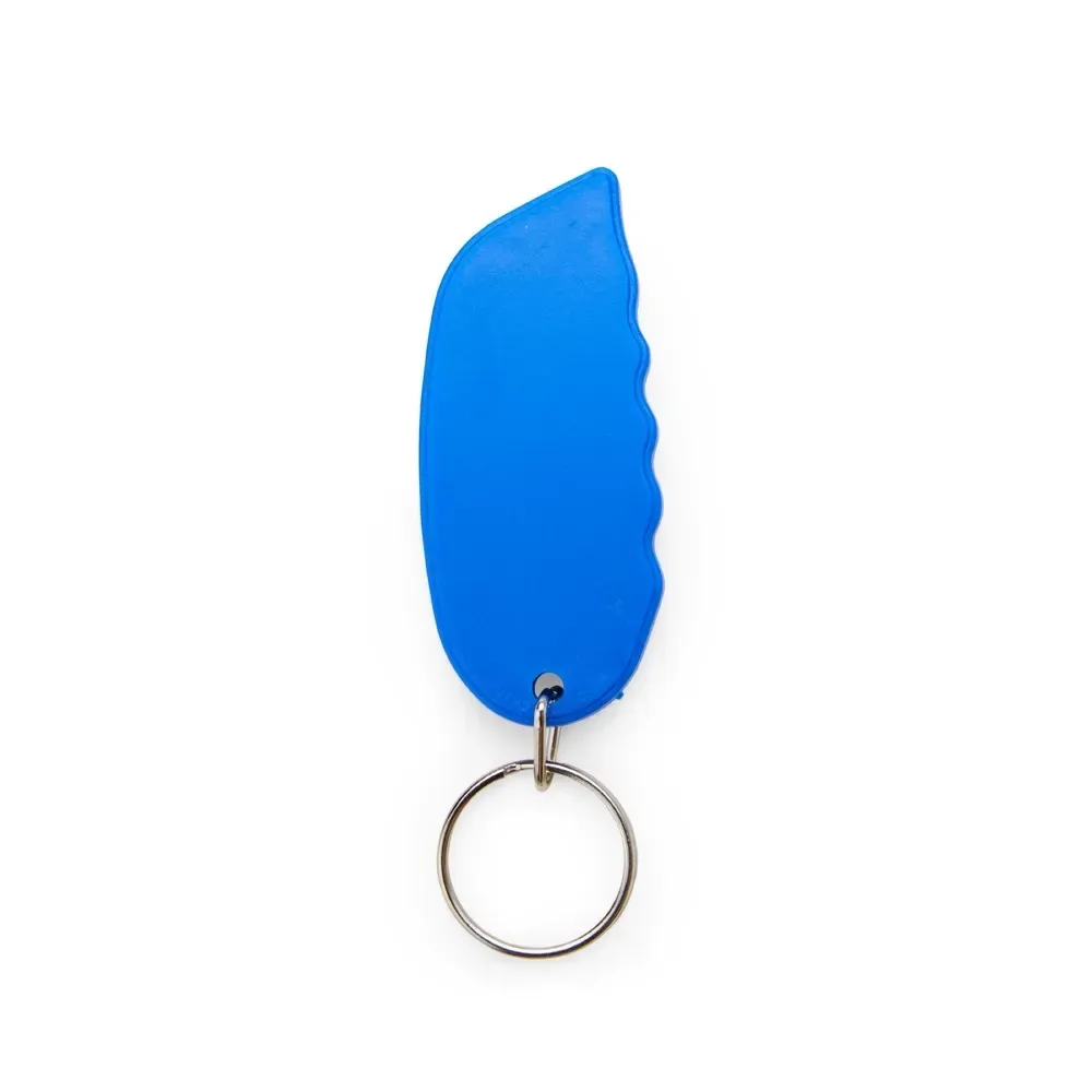 Chaveiro estilete personalizado com lâmina retrátil, cor azul