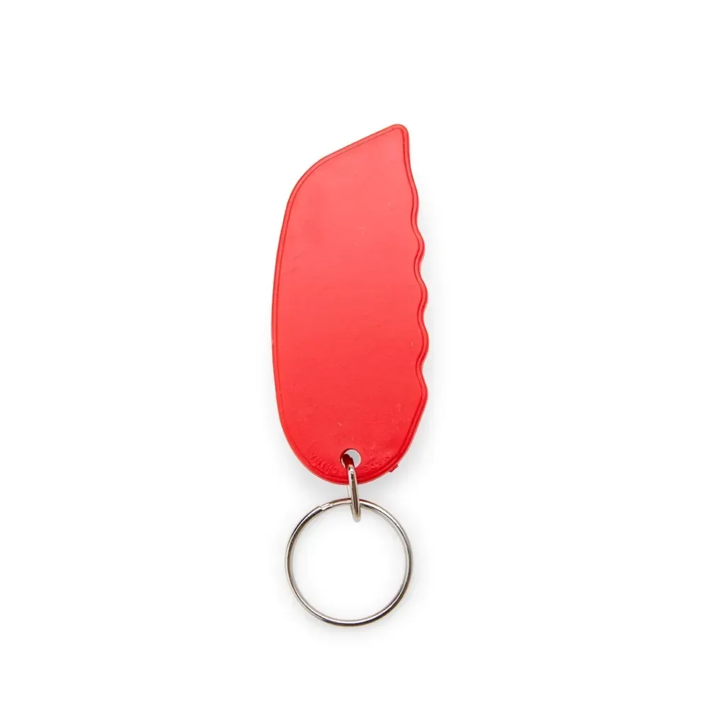 Chaveiro estilete personalizado com lâmina retrátil, cor vermelho