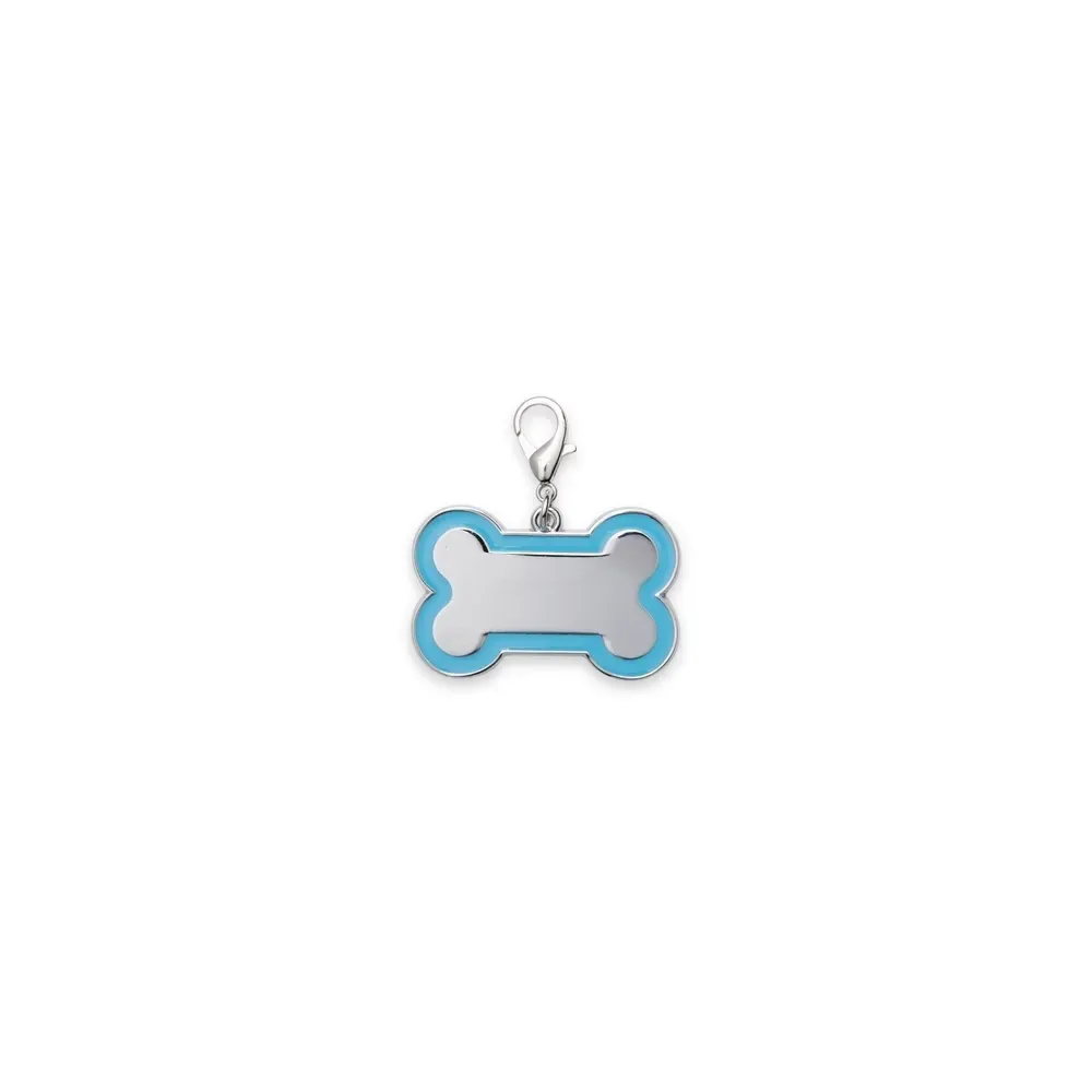 Chaveiro de identificação para pets personalizado, tamanho grande, cor azul claro