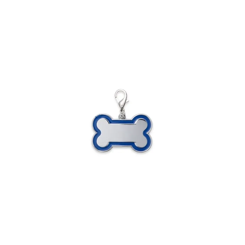 Chaveiro de identificação para pets personalizado, tamanho grande, cor azul escuro