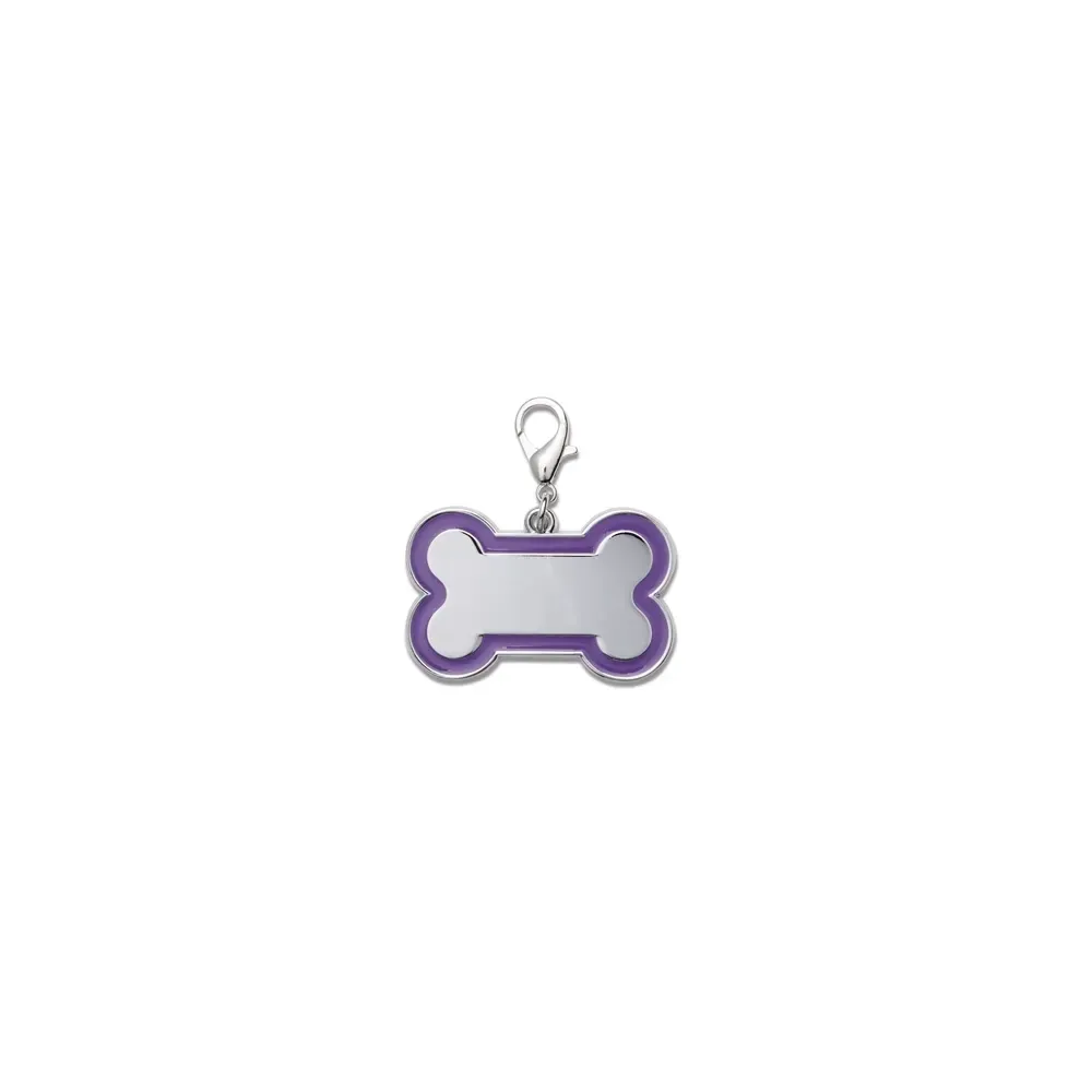 Chaveiro de identificação para pets personalizado, tamanho grande, cor roxo