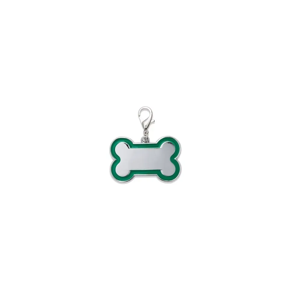 Chaveiro de identificação para pets personalizado, tamanho grande, cor verde