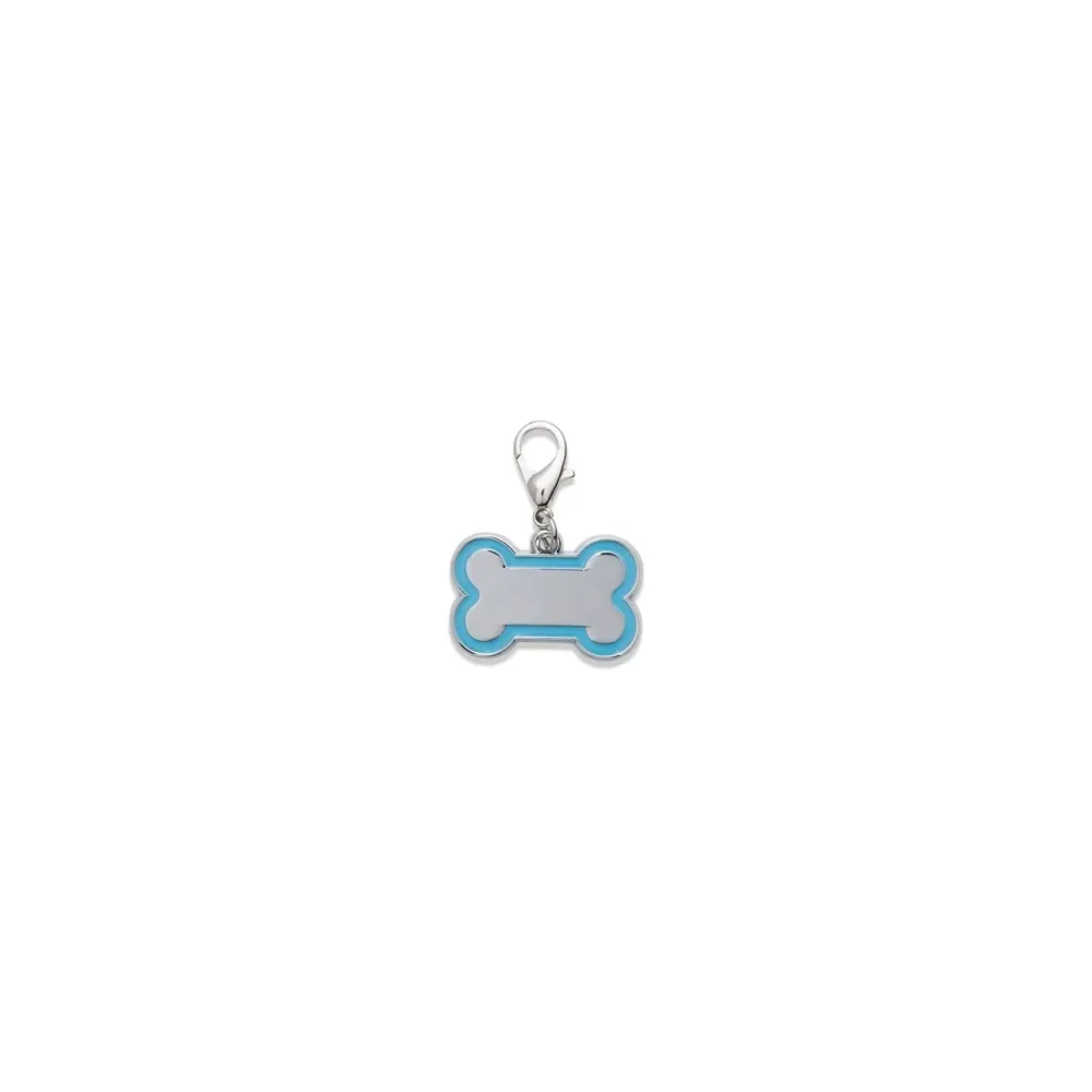 Chaveiro de identificação para pets personalizado, tamanho pequeno, cor azul claro