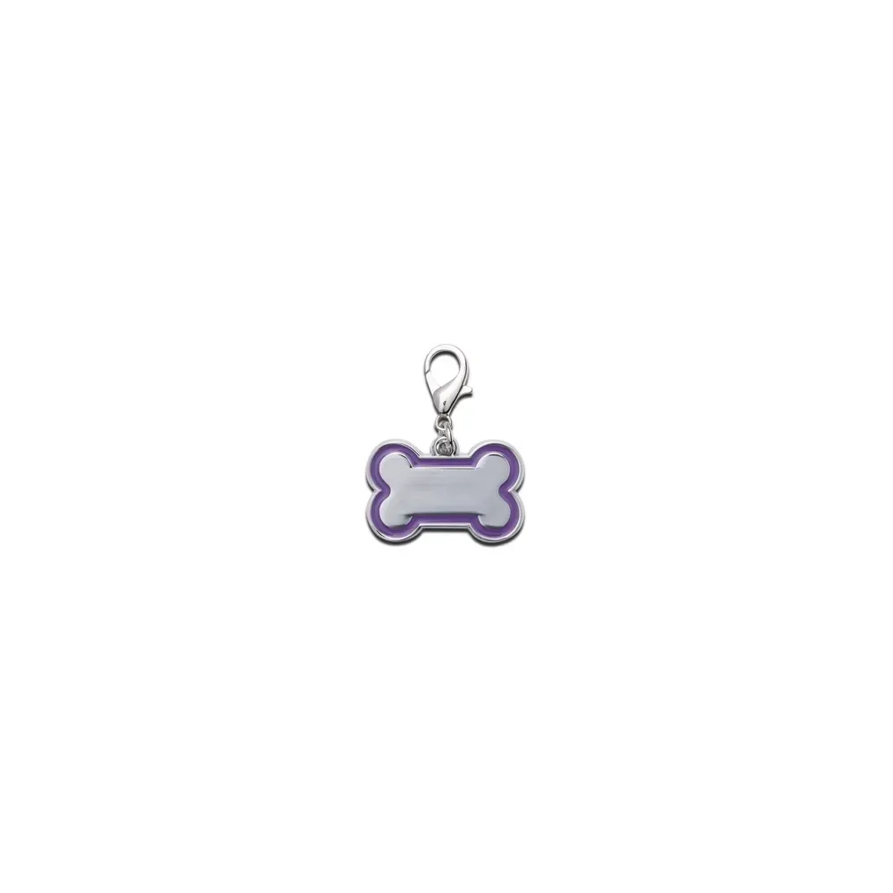 Chaveiro de identificação para pets personalizado, tamanho pequeno, cor roxo