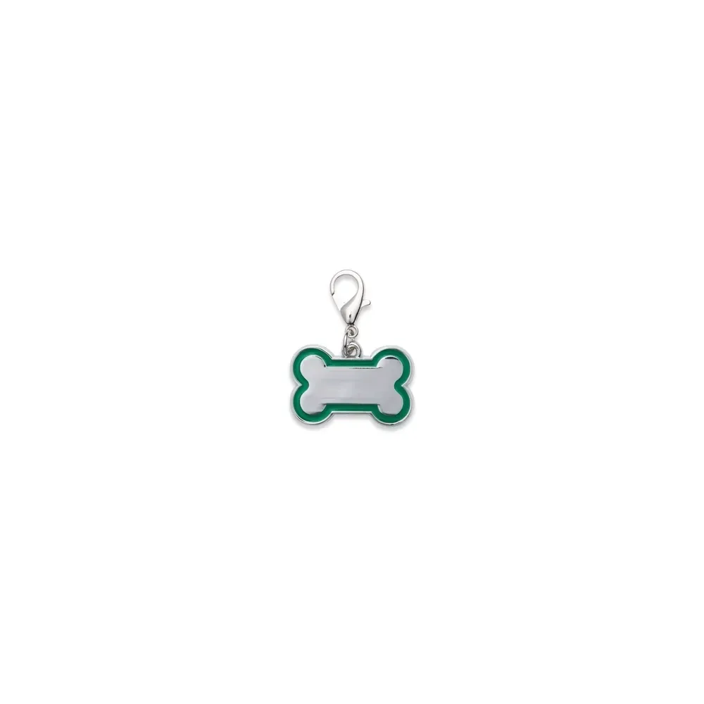 Chaveiro de identificação para pets personalizado, tamanho pequeno, cor verde