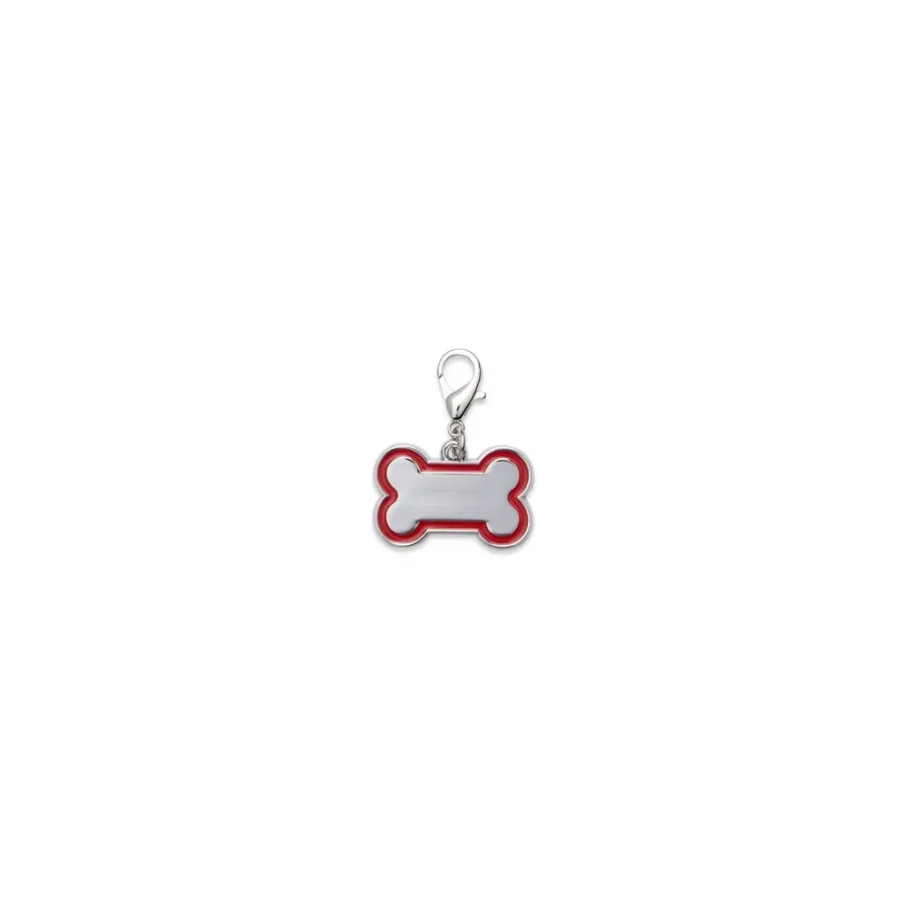 Chaveiro de identificação para pets personalizado, tamanho pequeno, cor vermelho
