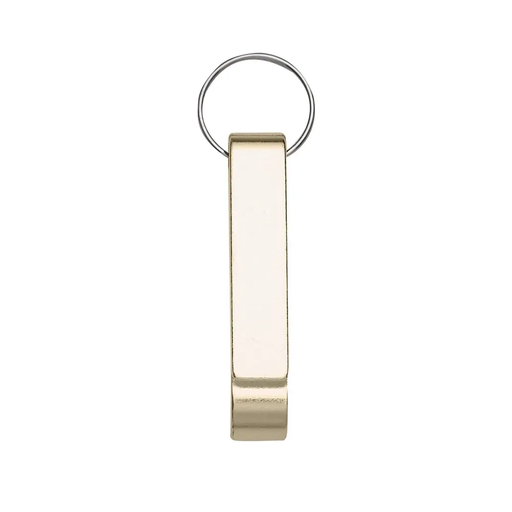 Chaveiro personalizado de metal com abridor de garrafas, cor champagne