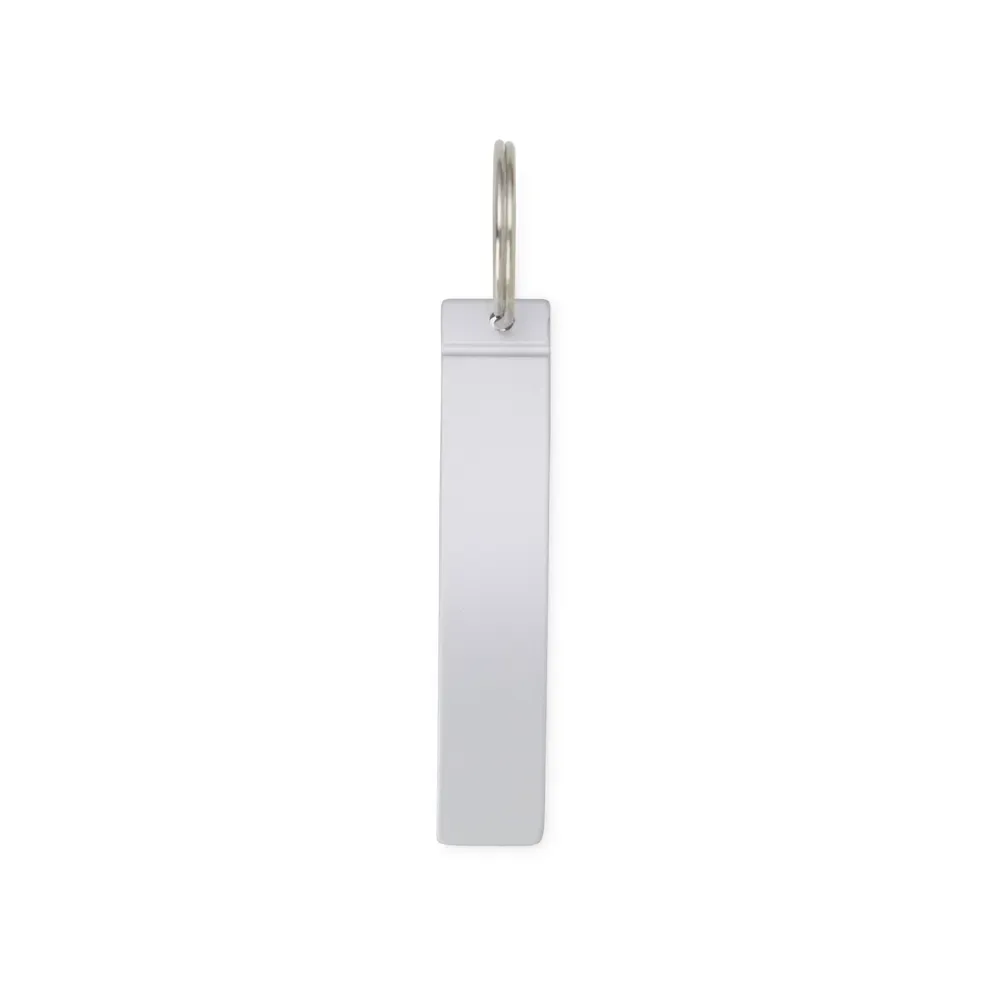 Chaveiro personalizado de metal abridor curvo, cor cromada