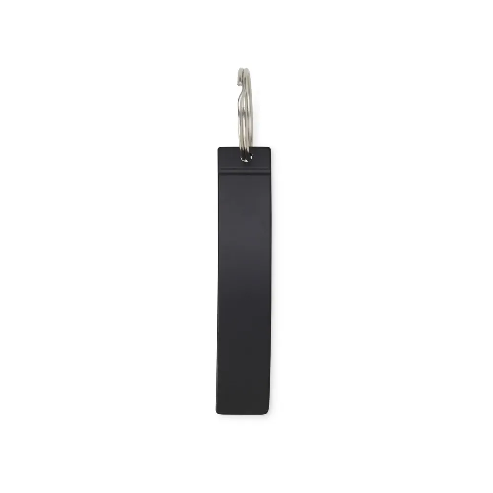 Chaveiro personalizado de metal abridor curvo, preto fosco