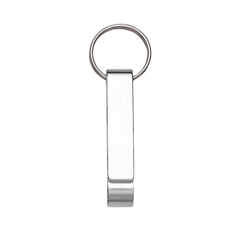 Chaveiro personalizado de metal com abridor de garrafas, cor prata