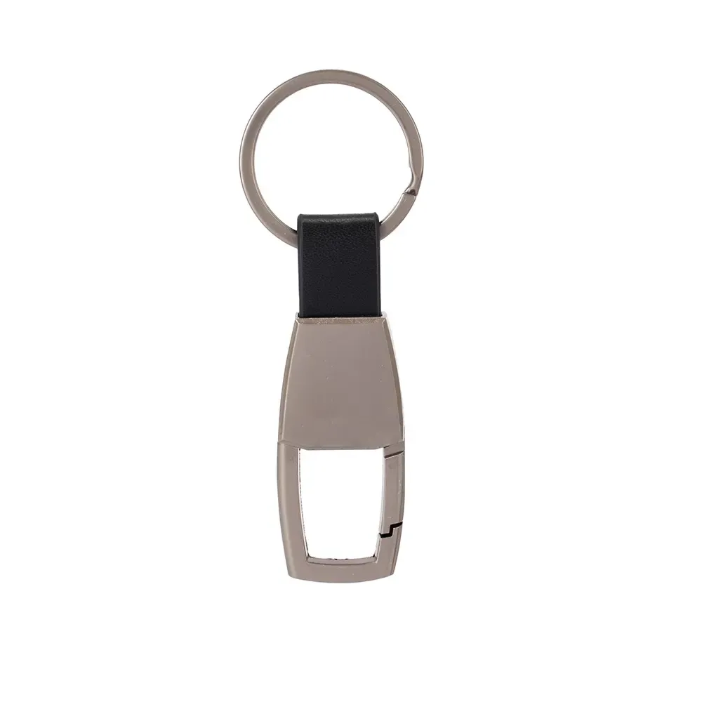 Chaveiro personalizado em metal com mosquetão, cor grafite