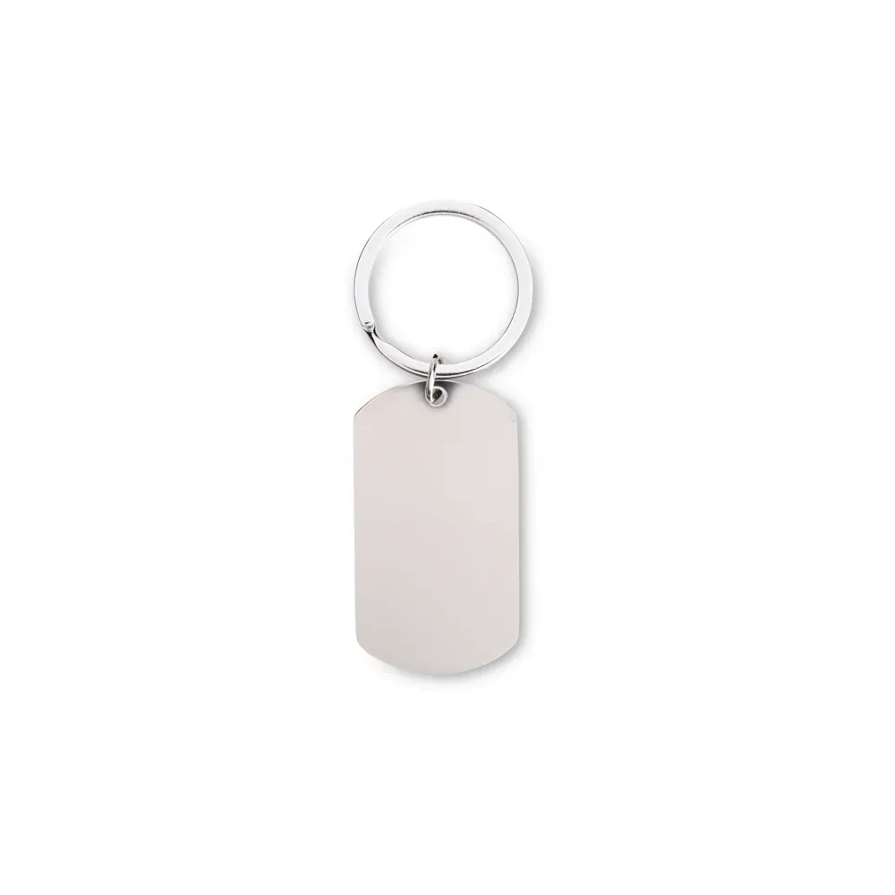 Chaveiro personalizado metálico espelhado, cor inox