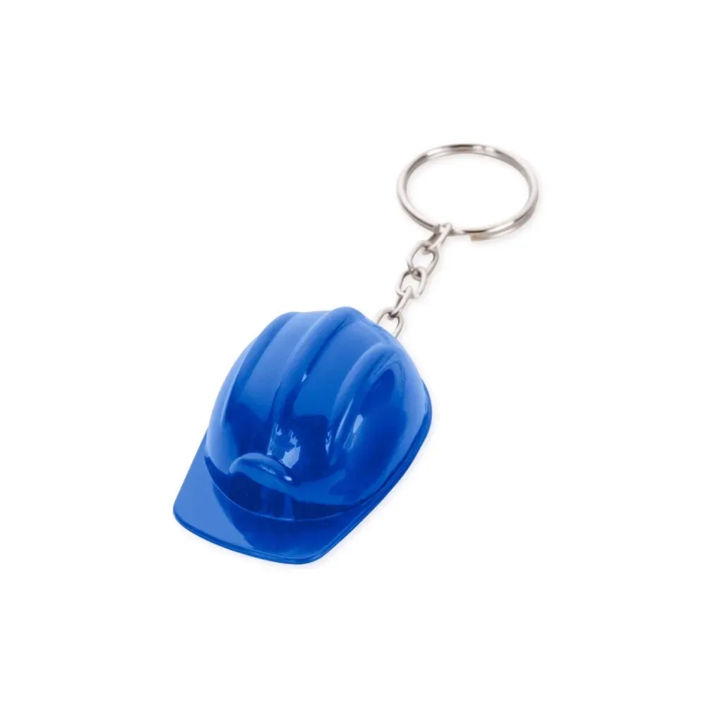 Chaveiro personalizado capacete de segurança EPI em plástico, cor azul
