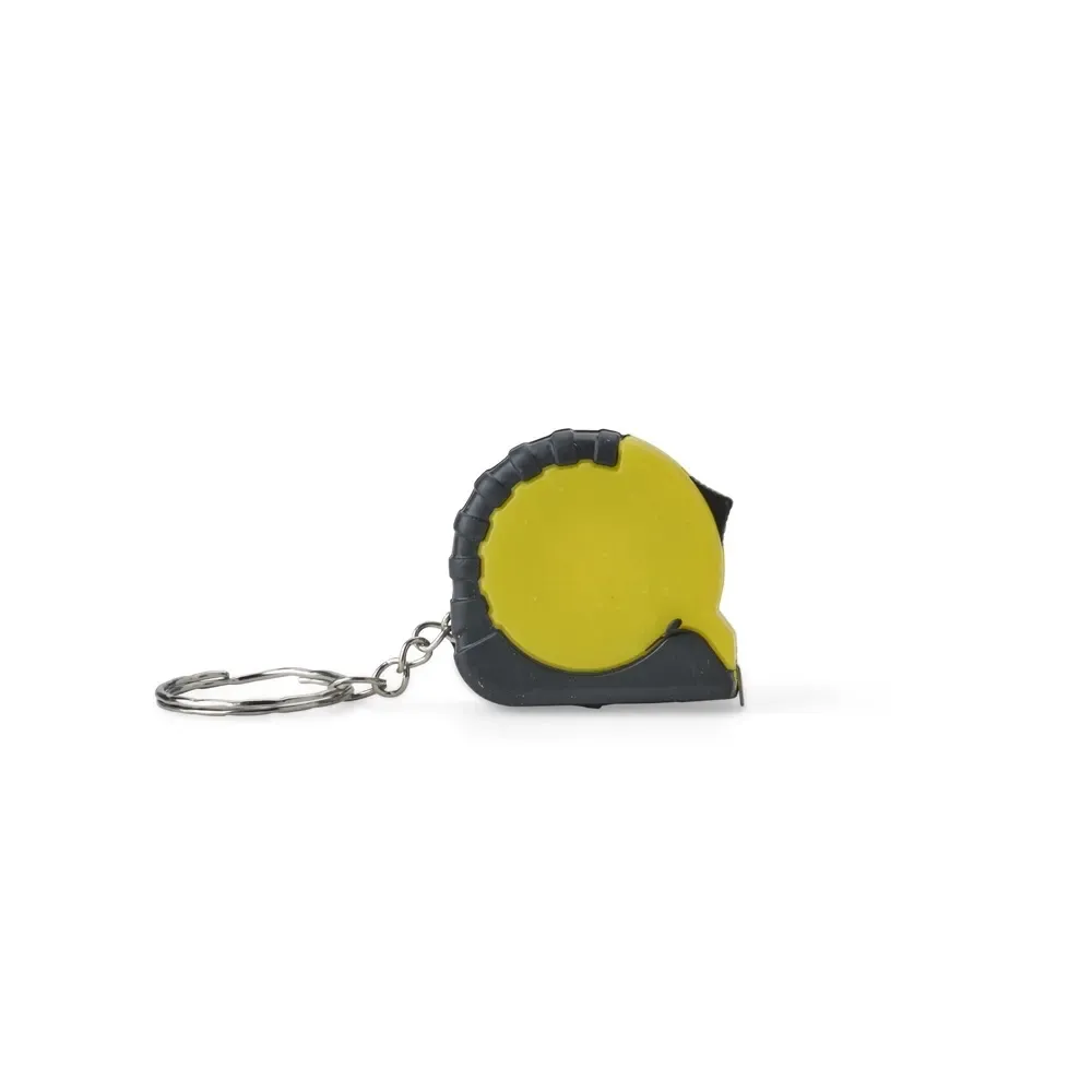 Chaveiro trena personalizada de 1 metro, modelo grande, cor amarelo
