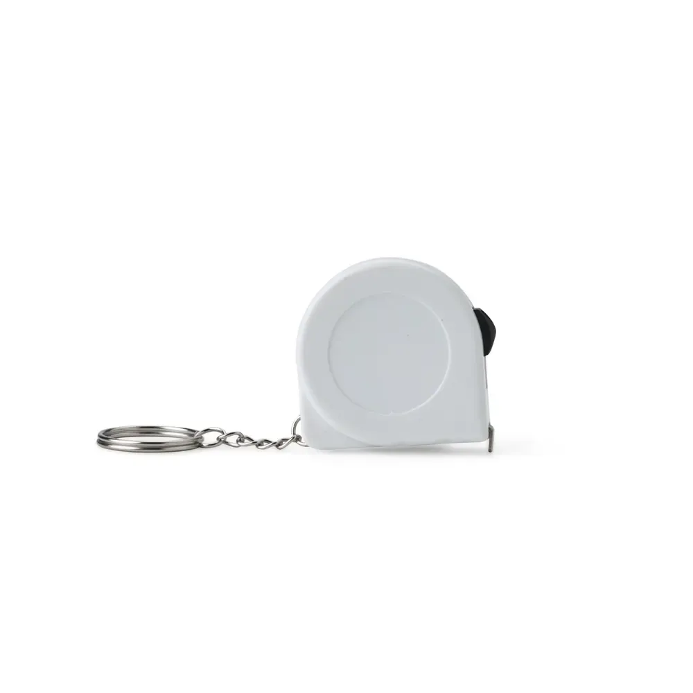 Chaveiro trena personalizada de 2 metros, cor branco