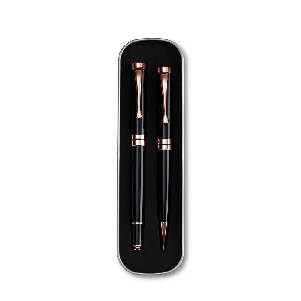 Conjunto de canetas executivas personalizadas preto