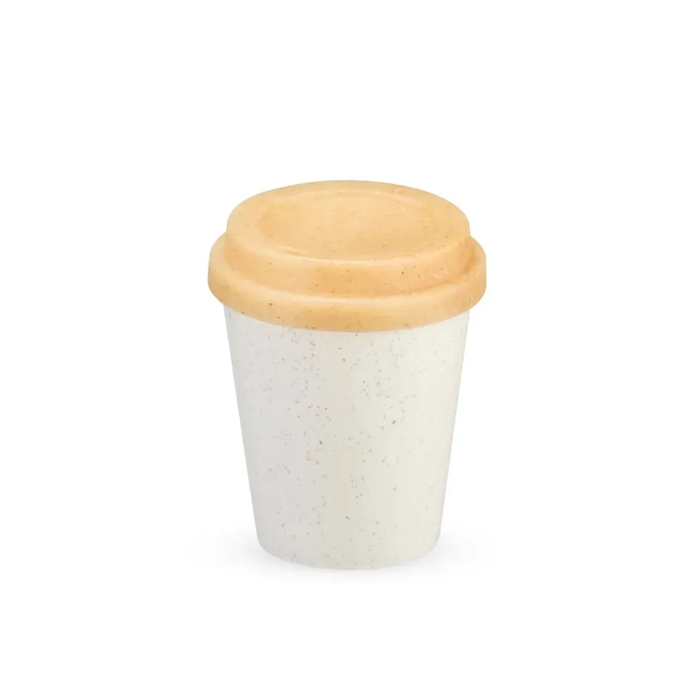 Copo fibra de arroz personalizado 350ml, cor bege