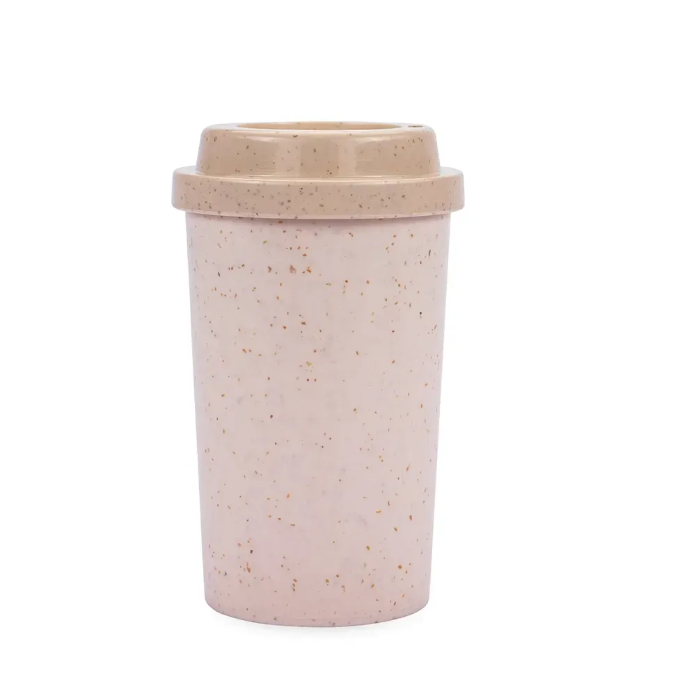 Copo fibra de arroz personalizado 350ml, cor bege