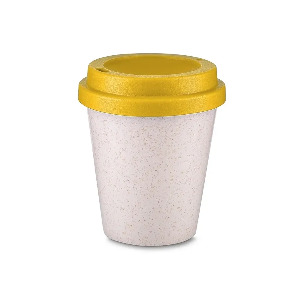 Copo fibra de arroz personalizado 350ml, amarelo