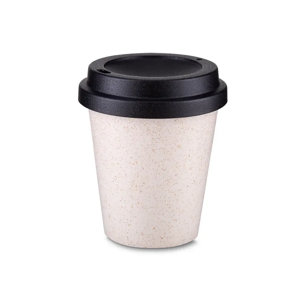 Copo fibra de arroz personalizado 350ml, preto