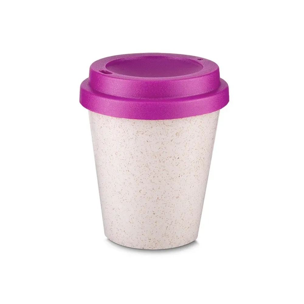 Copo fibra de arroz personalizado 350ml, rosa