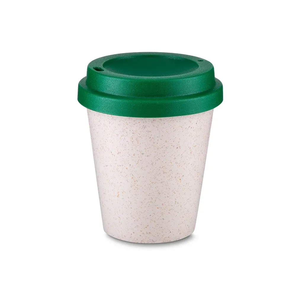 Copo fibra de arroz personalizado 350ml, verde