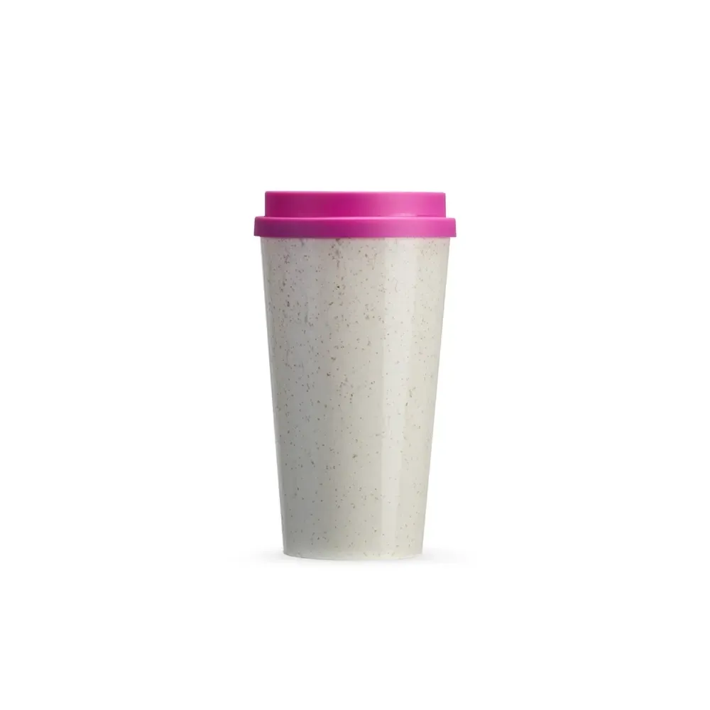 Copo fibra de arroz personalizado 550ml, cor rosa