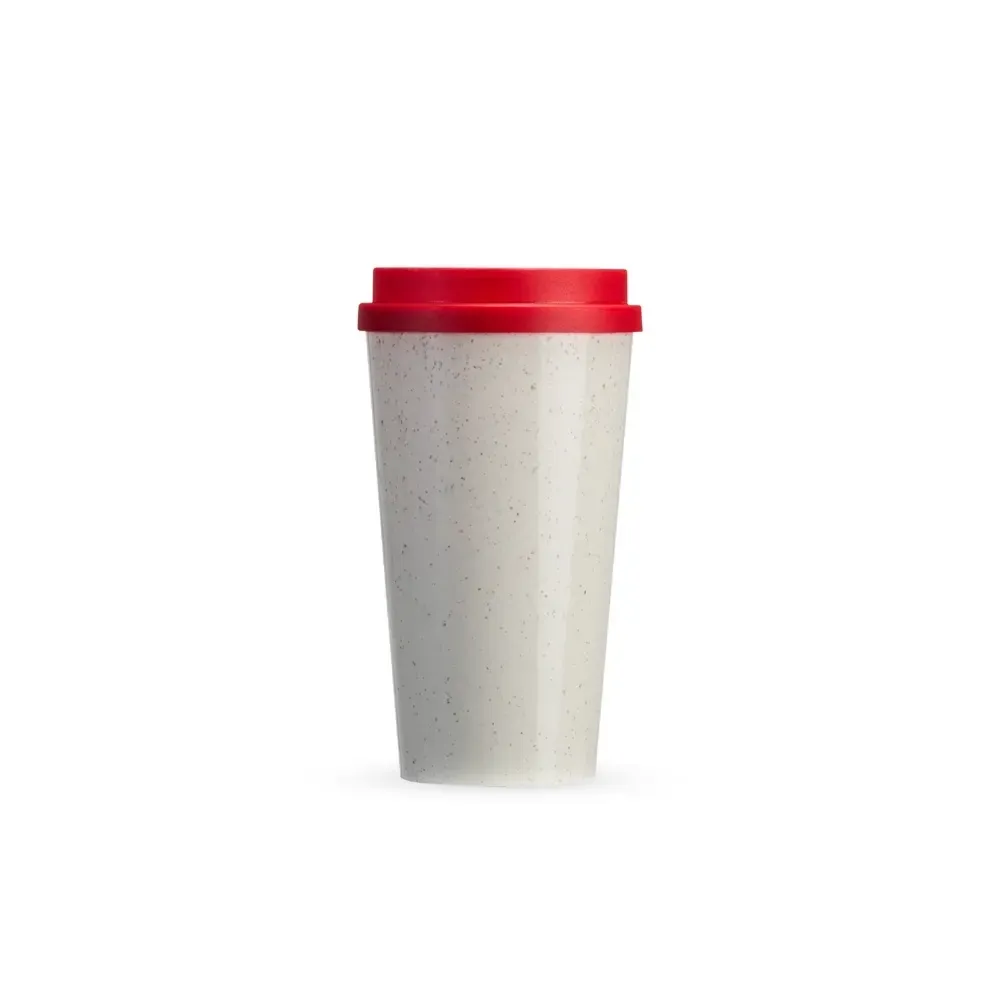 Copo fibra de arroz personalizado 550ml, cor vermelha