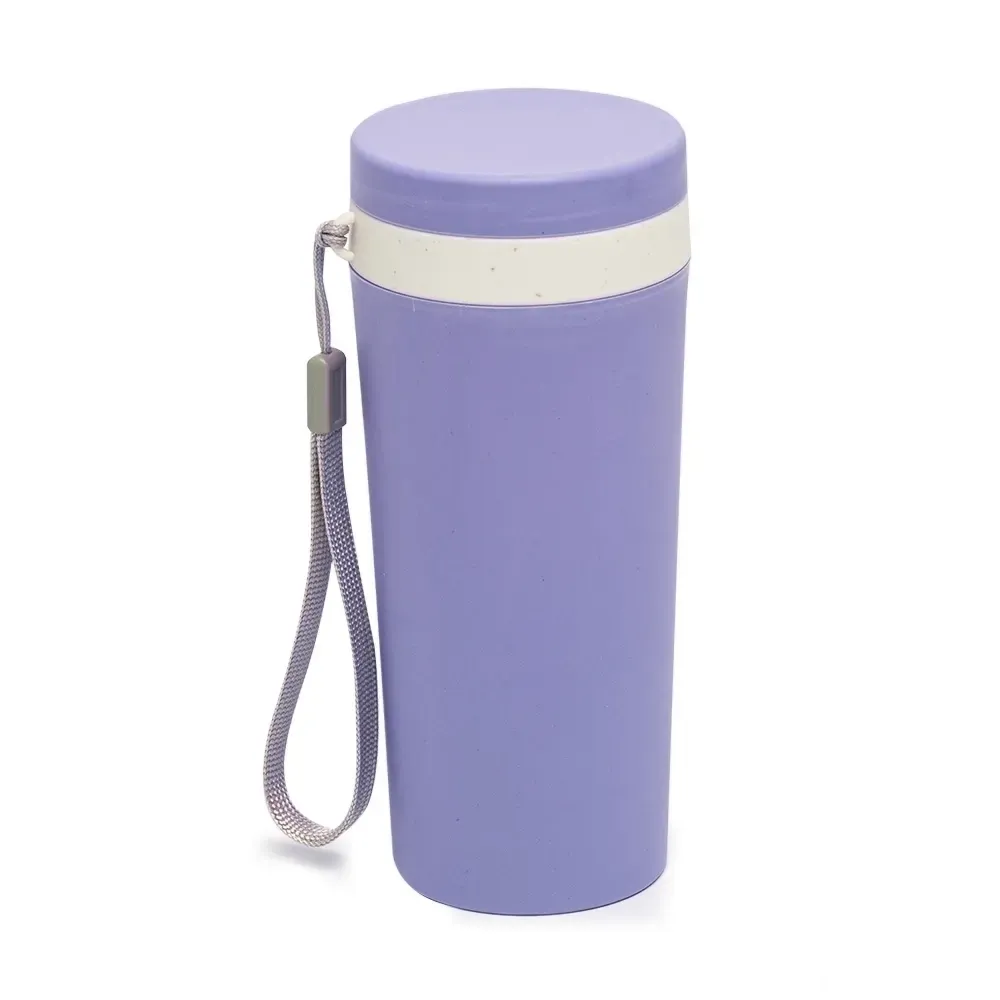 Copo fibra de bambu personalizado 350ml com alça, roxo