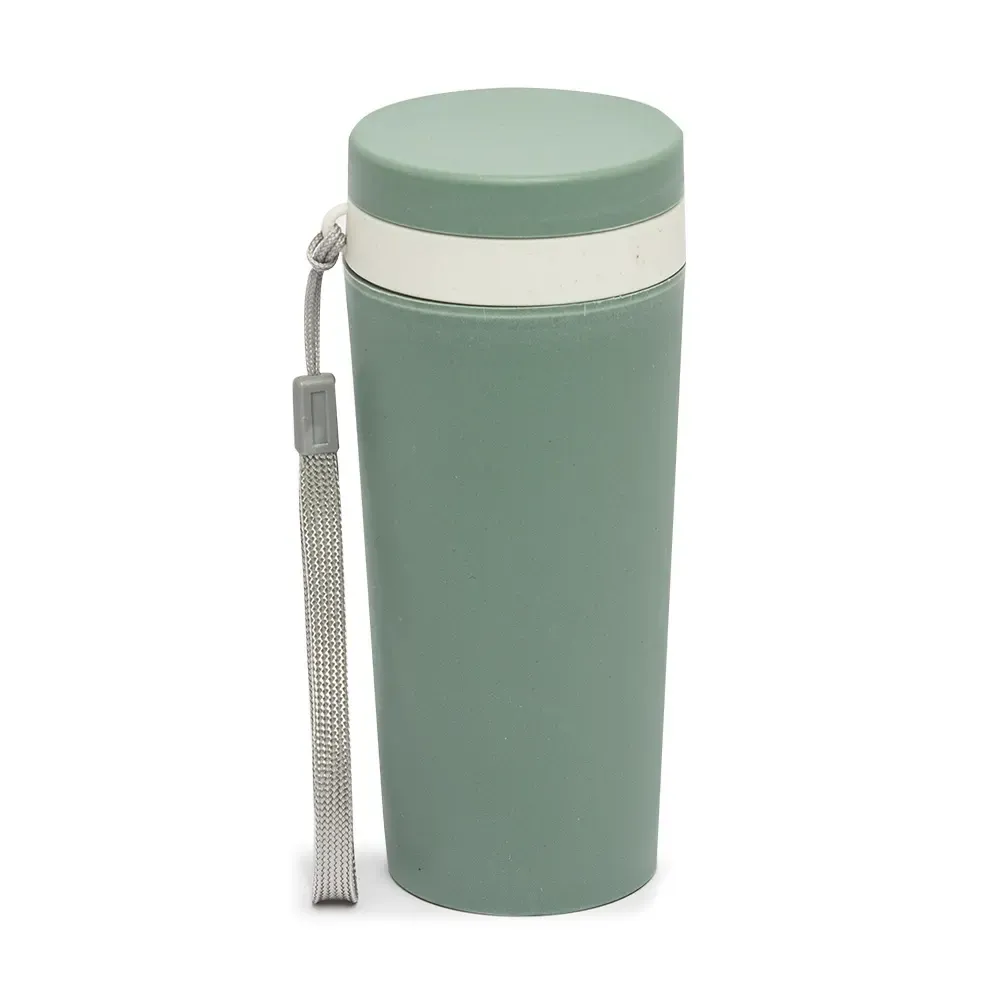 Copo fibra de bambu personalizado 350ml com alça, verde escuro