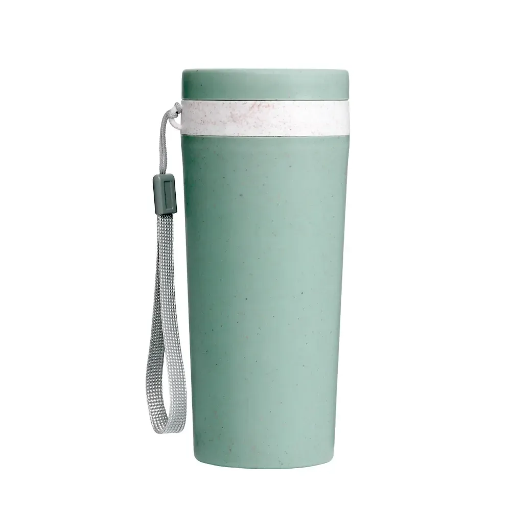 Copo fibra de bambu personalizado 350ml com alça, verde escuro