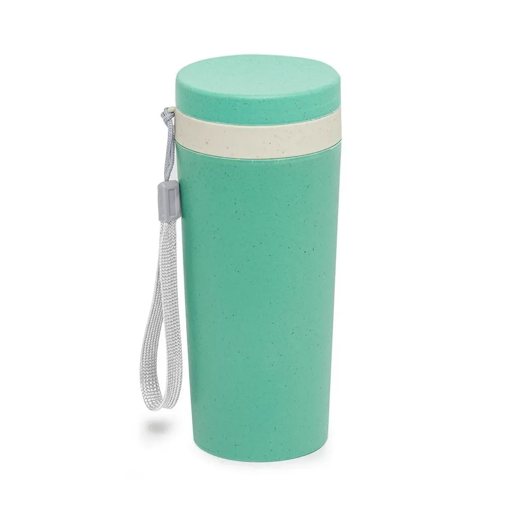 Copo fibra de bambu personalizado 350ml com alça, verde