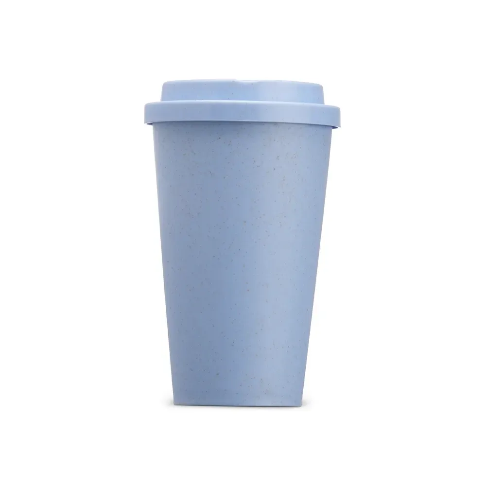 Copo fibra de bambu personalizado 450ml, cor azul