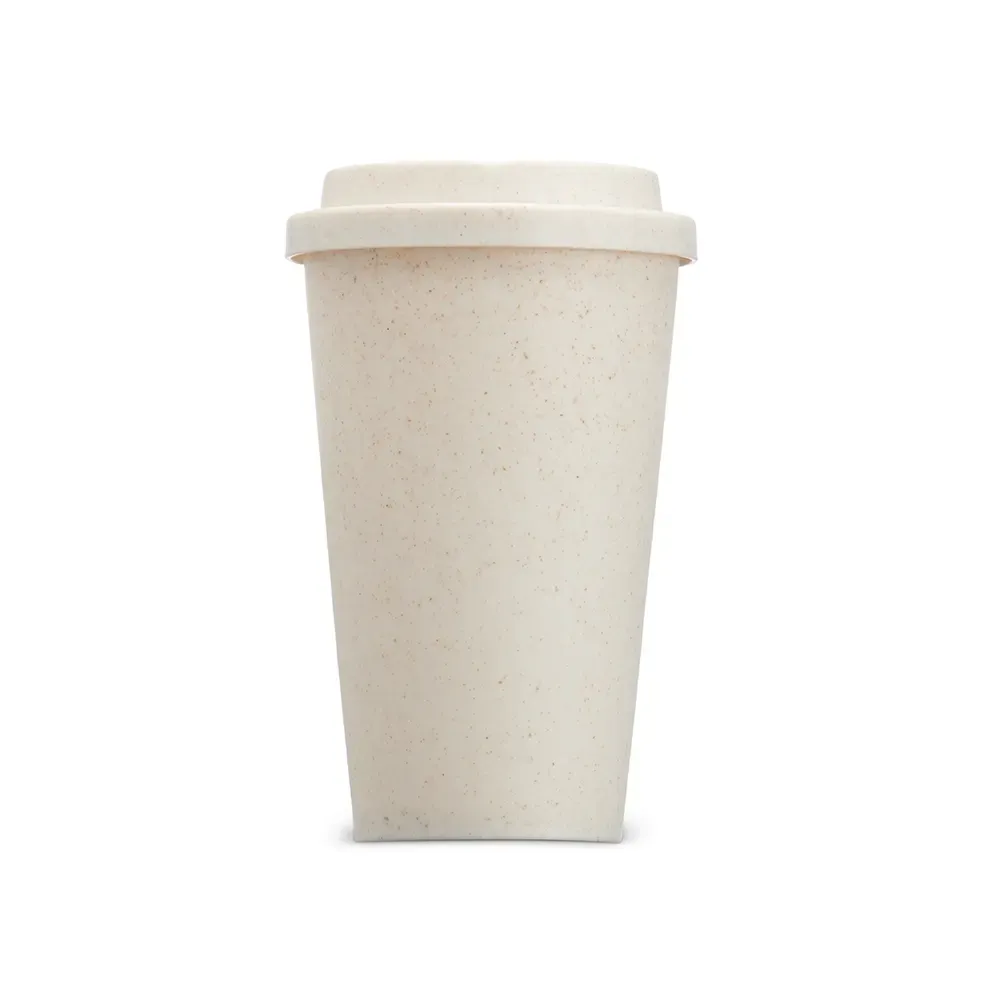 Copo fibra de bambu personalizado 450ml, cor bege