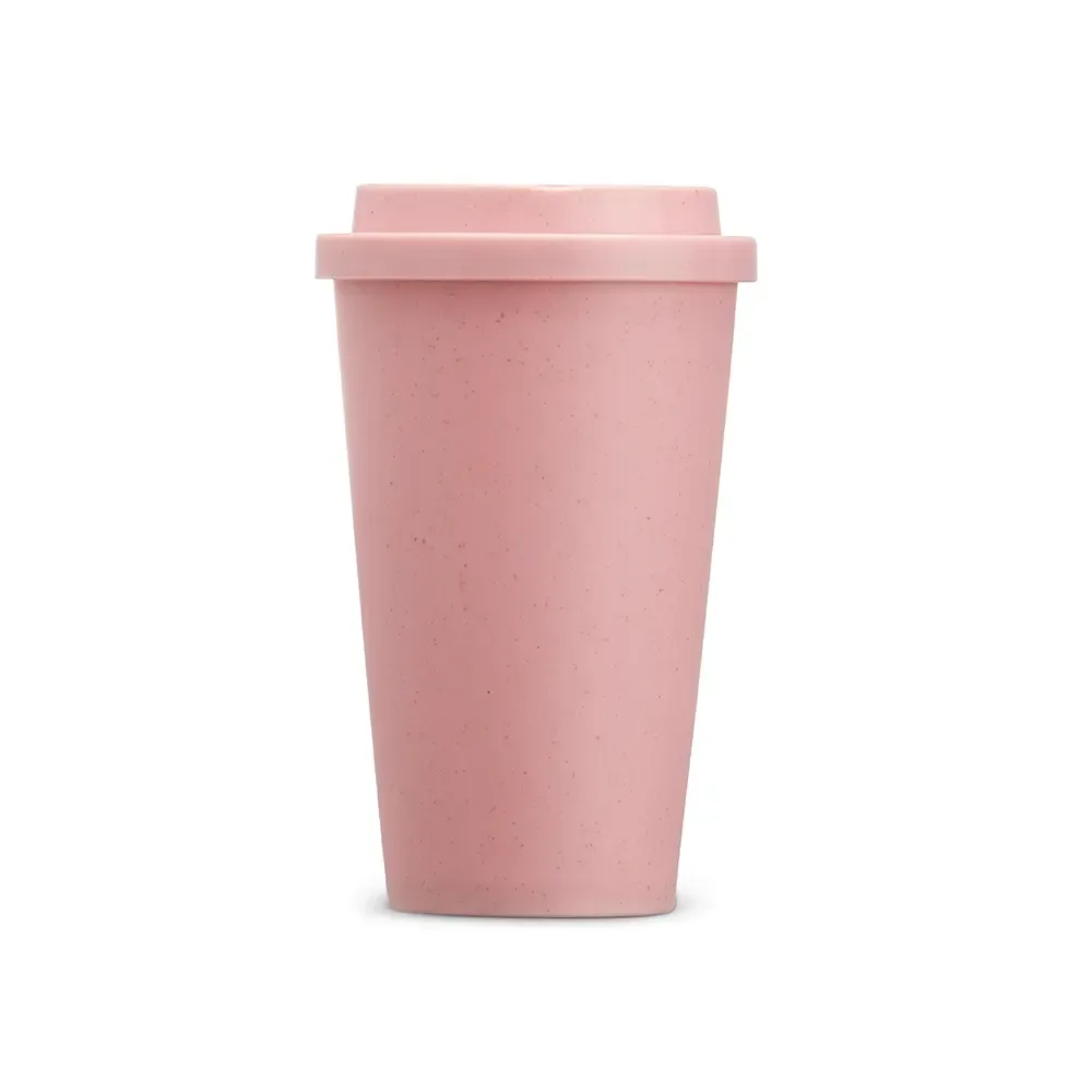 Copo fibra de bambu personalizado 450ml, cor rosa