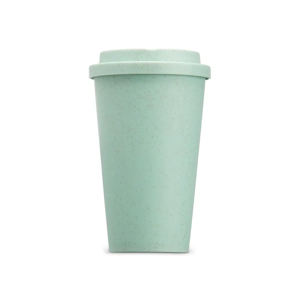 Copo fibra de bambu personalizado 450ml, cor verde