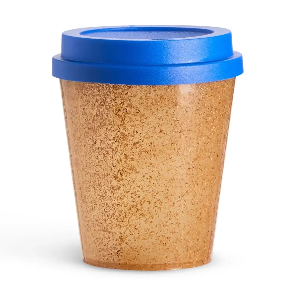 Copo fibra de coco personalizado 350ml, cor azul