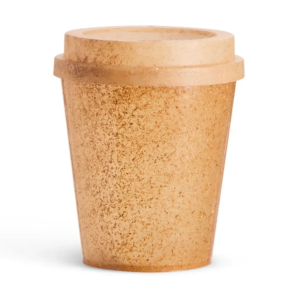 Copo fibra de coco personalizado 350ml, cor bege