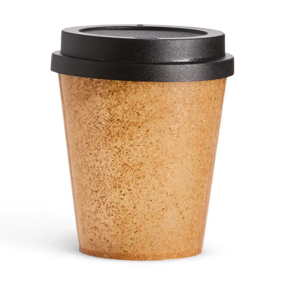Copo fibra de coco personalizado 350ml, cor preta