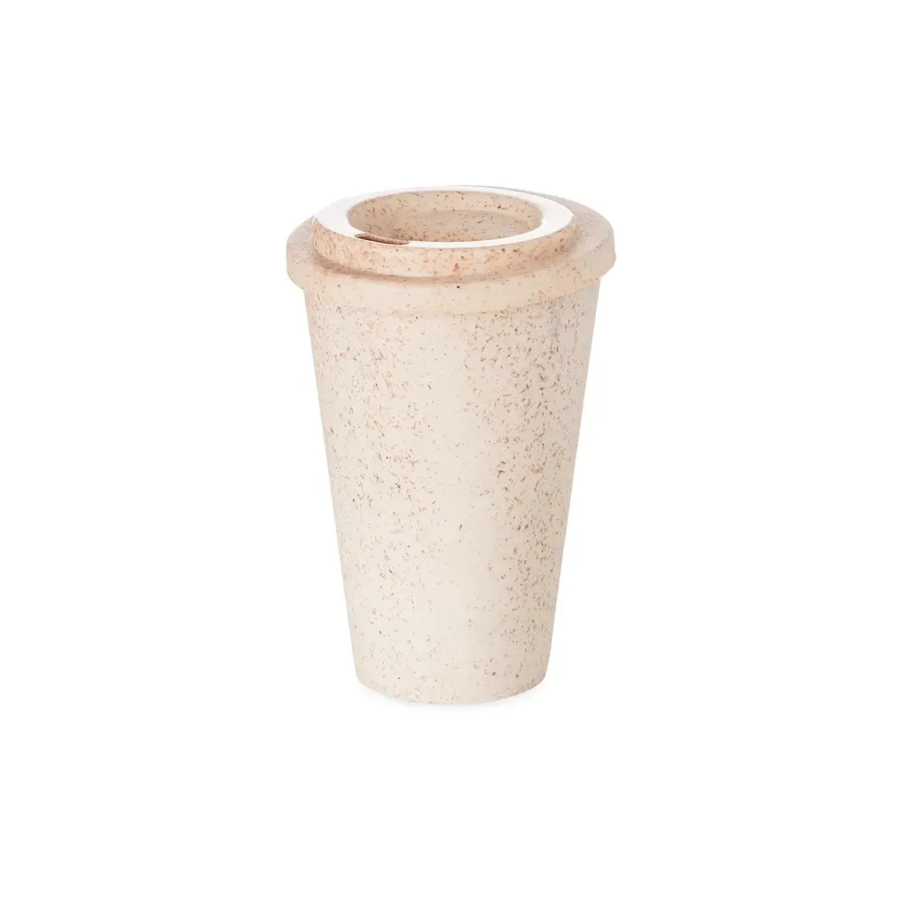 Copo fibra de madeira personalizado 400ml, bege