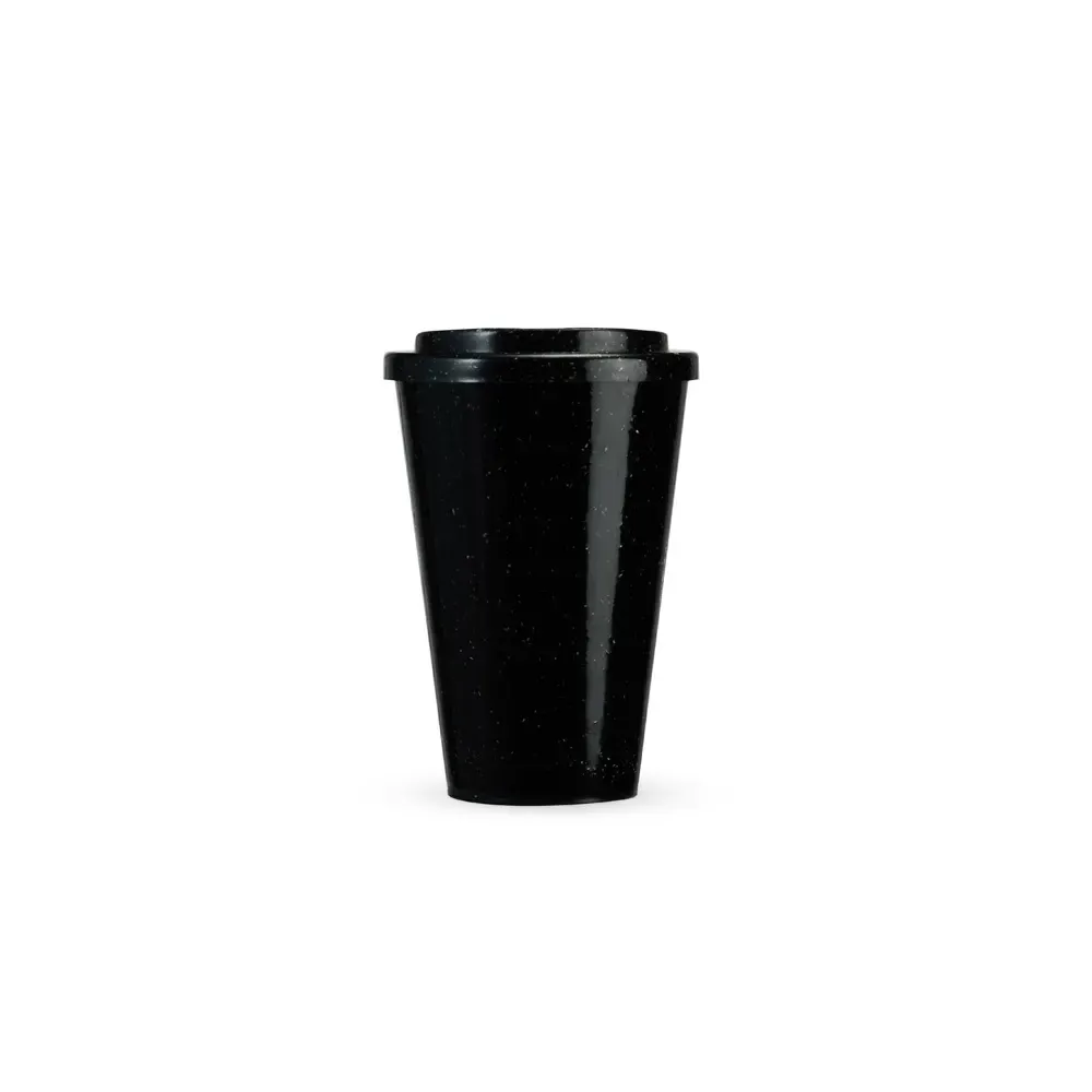 Copo fibra de madeira personalizado 450ml, cor preta