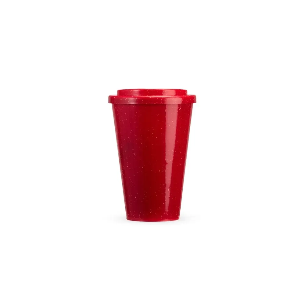 Copo fibra de madeira personalizado 450ml, cor vermelha