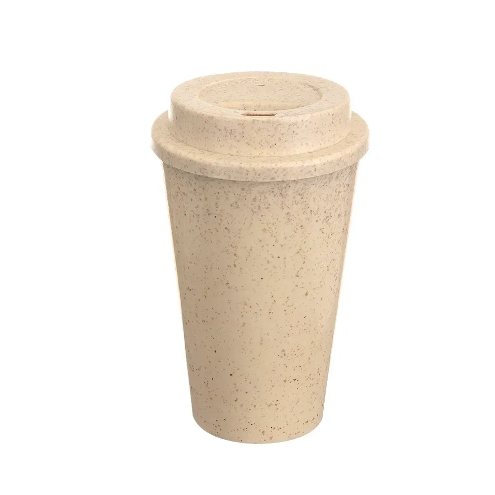 Copo fibra de trigo personalizado 470ml, bege