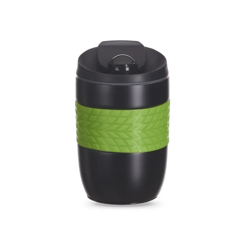 Copo inox 250ml antiqueda com ventosa, cor verde, personalizado