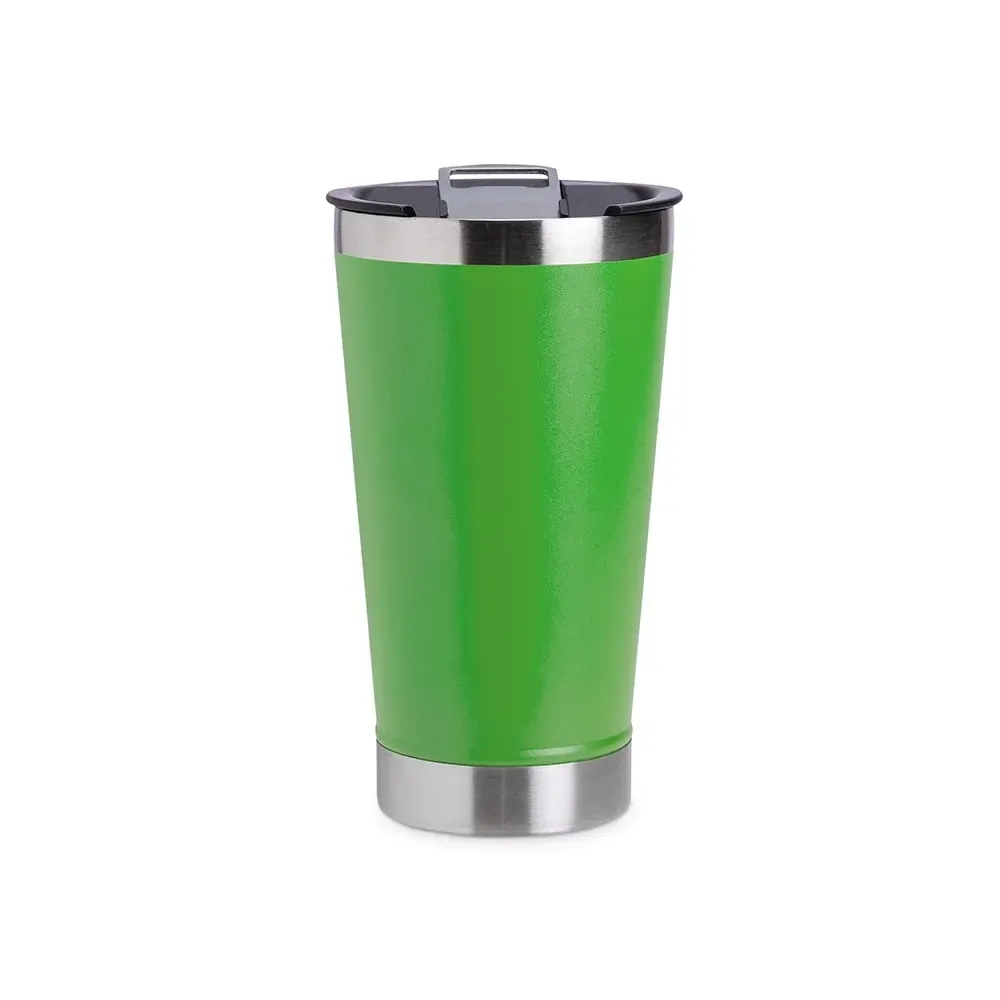 Copo inox personalizado 500ml com abridor de garrafa, verde