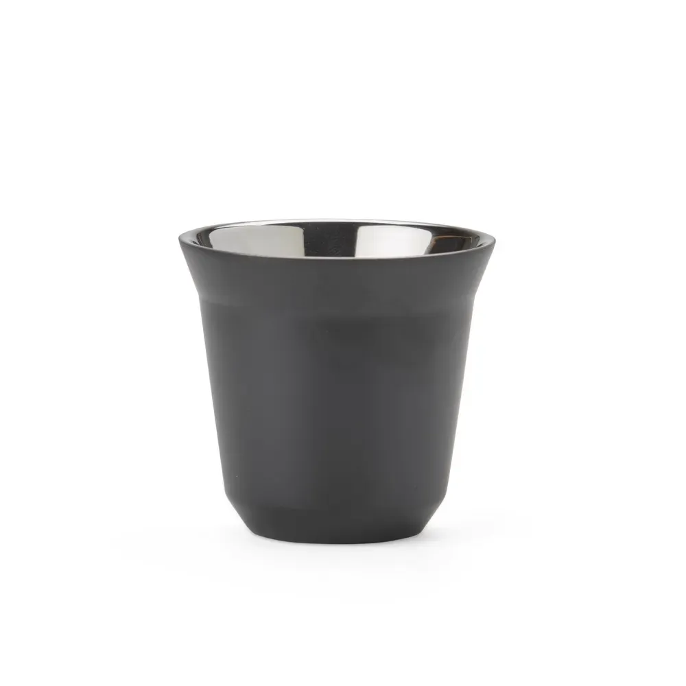 Copo inox parede dupla 80ml preto personalizado