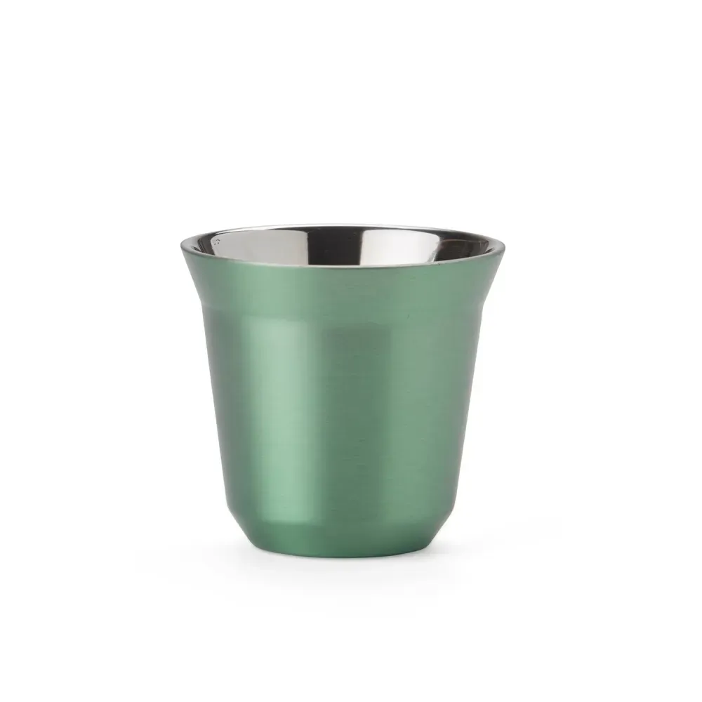 Copo inox parede dupla 80ml verde personalizado