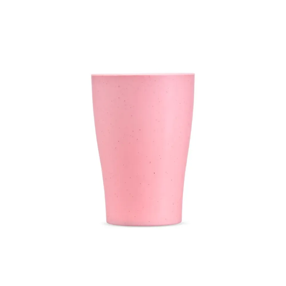 Copo palha de trigo personalizado 310ml, cor rosa pastel