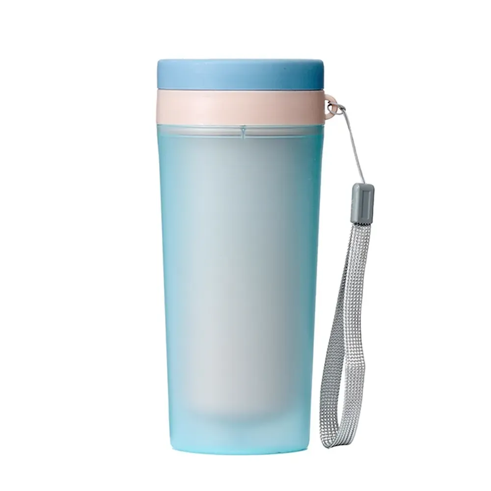 Copo plástico personalizado 300ml com alça, azul