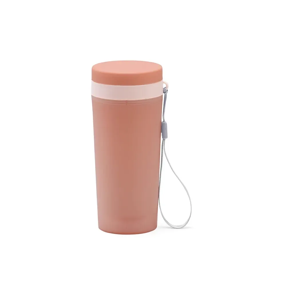 Copo plástico personalizado 300ml com alça, salmão